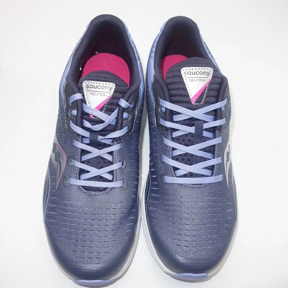 NEW Saucony Kinvara 11 Sneakers Lace Up Running Shoes Gray Purple Girl's 5.5